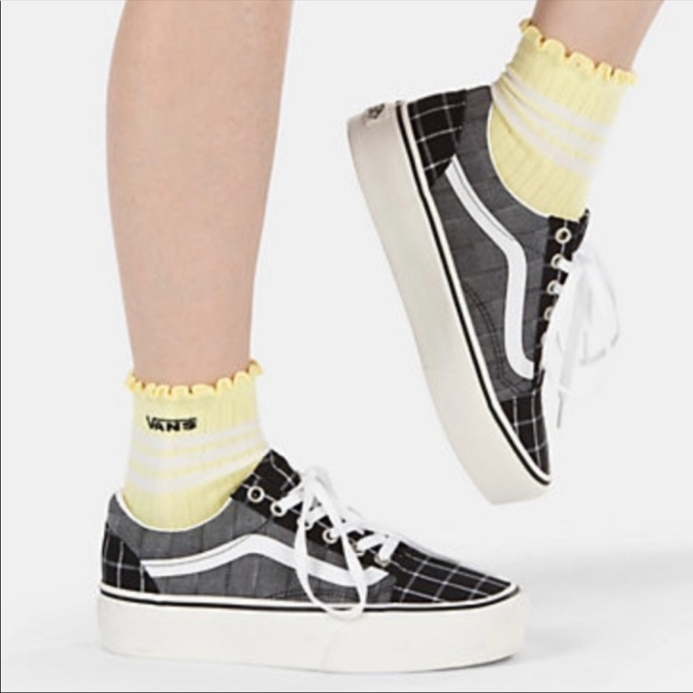 Vans Old Skool Woven Check Platform Sneakers Size 9.5 Women‎